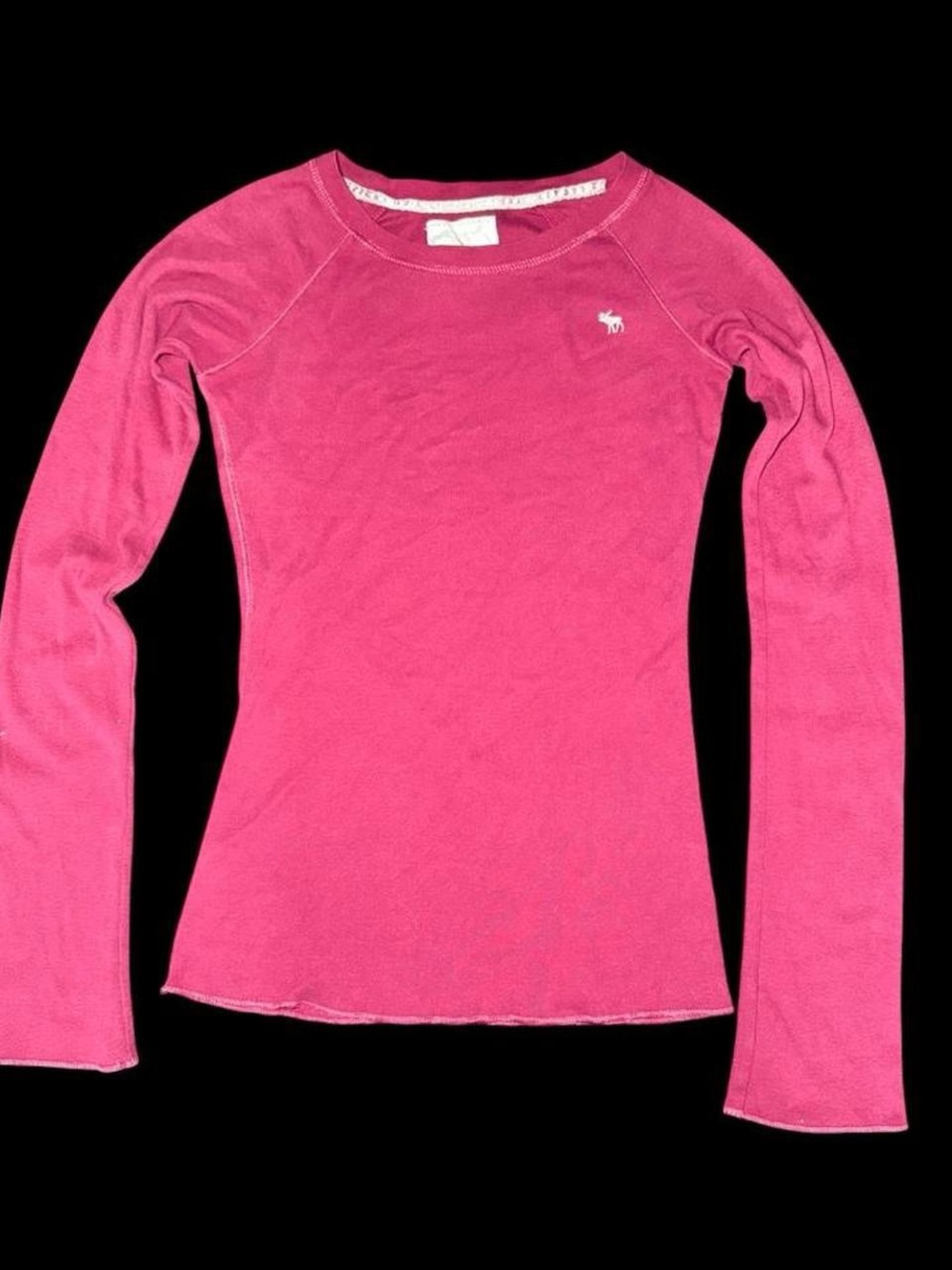 Abercrombie & Fitch Hot Pink Long-Sleeve Slim Crew Tee